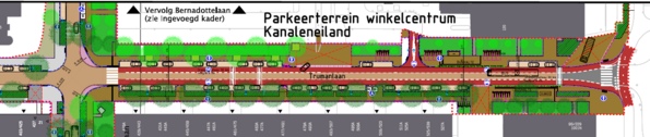 plattegrond ontwerp Trumanlaan, deel Bernadottelaan-Churchillaan, zie de beschrijving in de tekst