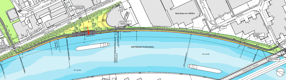 plattegrond met schetsontwerp van de demkapunt