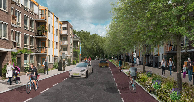 Artist impression van hoe de Bleekstraat eruit kan komen te zien