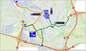 klik en vergroot aanbevolen autoroute, beschreven in uitklapper 'Wat staat er op kaart 2' eronder