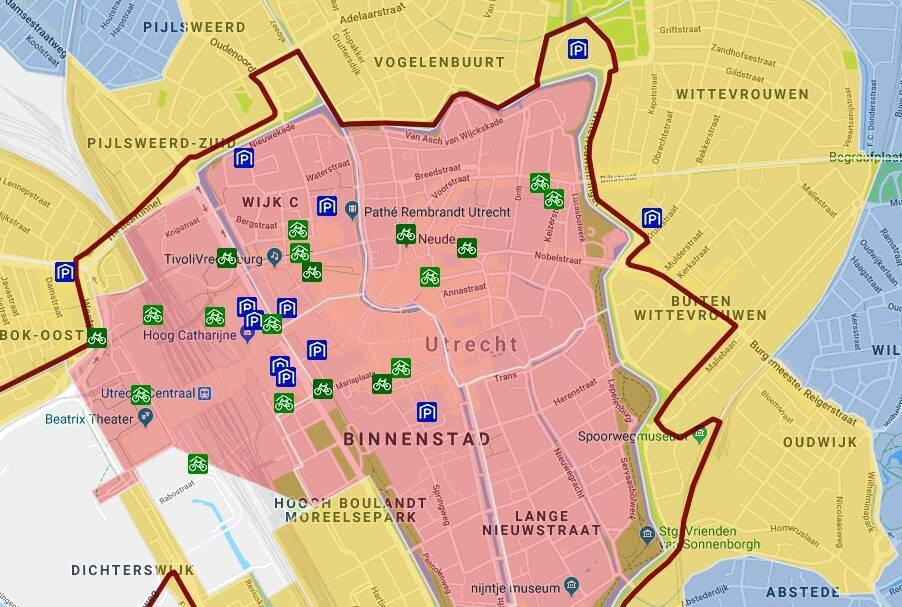 open de parkeerplattegrond