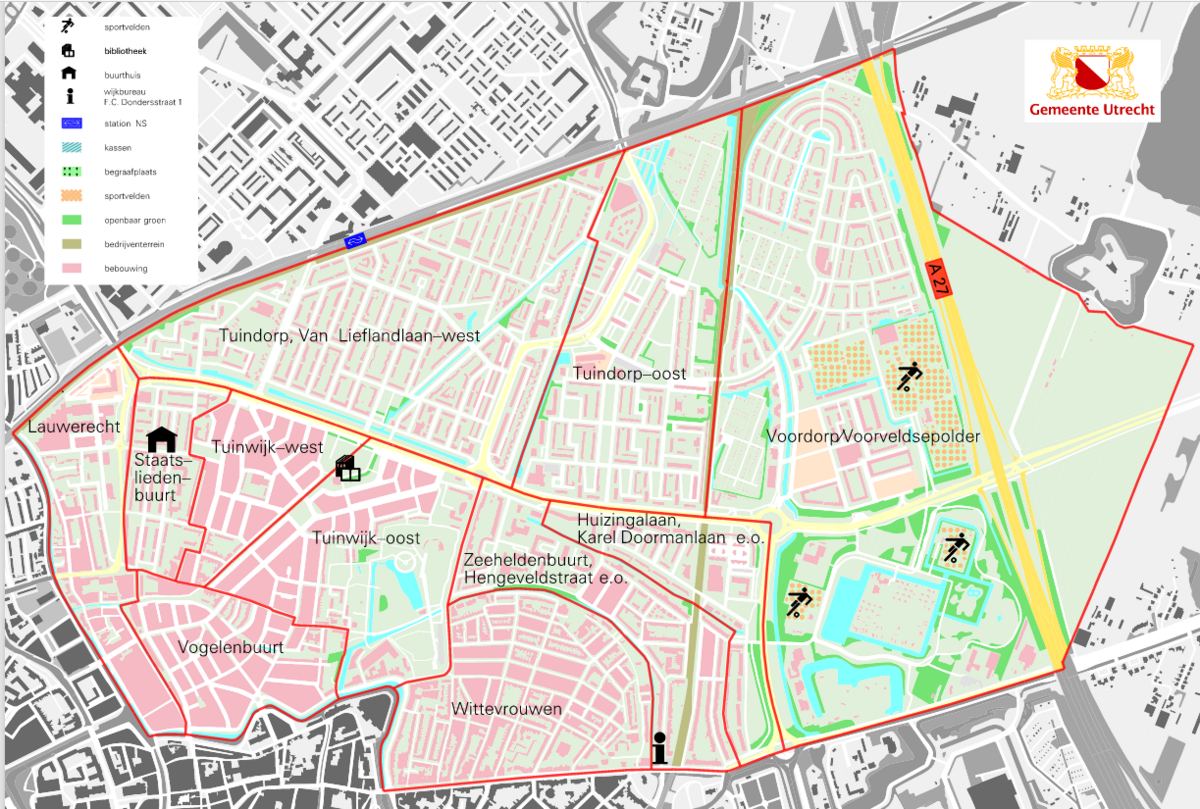 Vergroot plattegrond van wijk noordoost