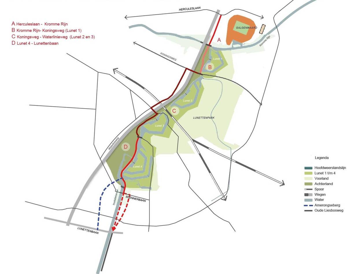 Vergroot het kaartje van de fietsroute. In de tekst hierboven staat de route uitgeschreven.