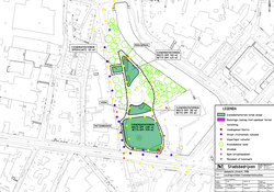 plattegrond van het Amaliapark , klik voor vergroting