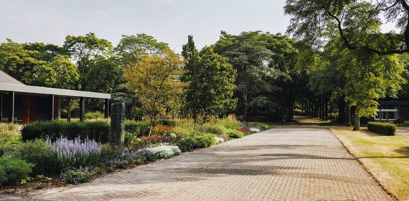 begraafplaats Daelwijck met wandelpad en de Domtorenzaal